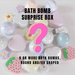 Handmade Bath Bombs Surprise Box. Nine or more bath bombs, round and/or shaped. Individually wrapped and labeled. Essential oil scented.